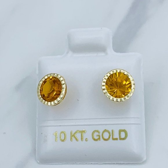❤️ Real 10k solid gold earrings ❤️ November birthstone - Picture 1 of 4